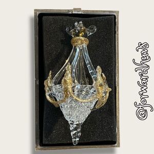 Sterling Hand Spun Glass Ornament in Case